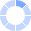 A circle consisting of small bars in various nuances of blue which light up quickly in turns.